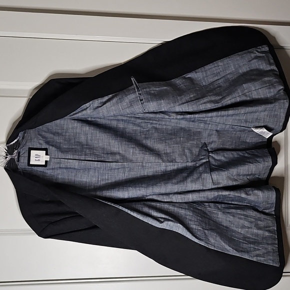 GAP Mens Chambray Denim Sport Coat Blazer Midnight Blue Size Large 42R Preppy - Picture 6 of 16